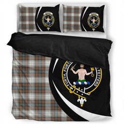 ScotsTee Shop Scottish Murray of Atholl Dress (Murray Dress) Weathered Clan Badge Tartan Bedding Set Circle Style