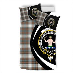 ScotsTee Shop Scottish Murray of Atholl Dress (Murray Dress) Weathered Clan Badge Tartan Bedding Set Circle Style