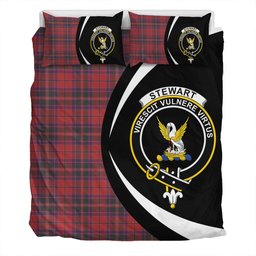 ScotsTee Shop Scottish Stewart of Ardshiel Weathered Clan Badge Tartan Bedding Set Circle Style