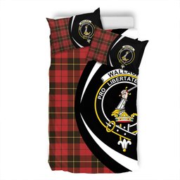 ScotsTee Shop Scottish Wallace (Wallas) Weathered Clan Badge Tartan Bedding Set Circle Style