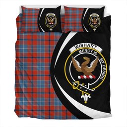 ScotsTee Shop Scottish Wishart Dress Ancient Clan Badge Tartan Bedding Set Circle Style
