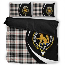 ScotsTee Shop Scottish MacPherson of Cluny Black & White Clan Badge Tartan Bedding Set Circle Style