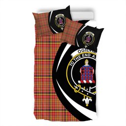 ScotsTee Shop Scottish Ogilvie of Strathallan Modern Clan Badge Tartan Bedding Set Circle Style
