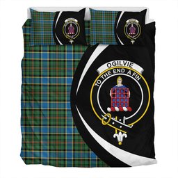 ScotsTee Shop Scottish Ogilvie of Inverarity (Wilson) Ancient Clan Badge Tartan Bedding Set Circle Style