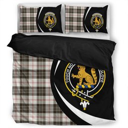 ScotsTee Shop Scottish MacPherson of Cluny Black & White Weathered Clan Badge Tartan Bedding Set Circle Style