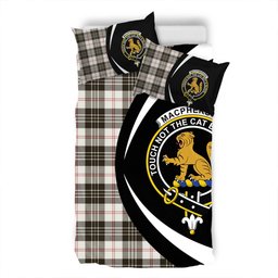 ScotsTee Shop Scottish MacPherson of Cluny Black & White Weathered Clan Badge Tartan Bedding Set Circle Style