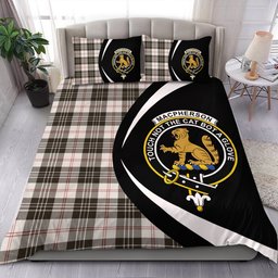 ScotsTee Shop Scottish MacPherson of Cluny Black & White Weathered Clan Badge Tartan Bedding Set Circle Style
