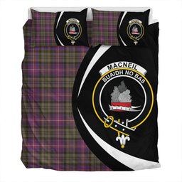 ScotsTee Shop Scottish MacNeil of Colonsay (MacNeil of Barra of Colonsay) (Highland Society of London) Weathered Clan Badge Tartan Bedding Set Circle Style