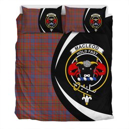 ScotsTee Shop Scottish MacLeod of Tullibardine (Red MacLeod) Ancient Clan Badge Tartan Bedding Set Circle Style