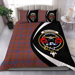 ScotsTee Shop Scottish MacLeod of Tullibardine (Red MacLeod) Ancient Clan Badge Tartan Bedding Set Circle Style