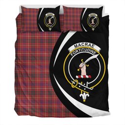 ScotsTee Shop Scottish MacRae of Inverinate Weathered Clan Badge Tartan Bedding Set Circle Style