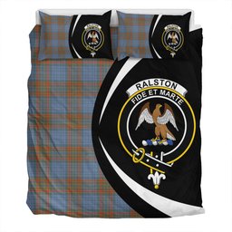 ScotsTee Shop Scottish Ralston UK Weathered Clan Badge Tartan Bedding Set Circle Style