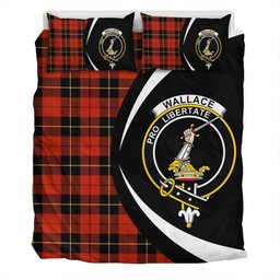 ScotsTee Shop Scottish Wallace (Wallas) Ancient Clan Badge Tartan Bedding Set Circle Style