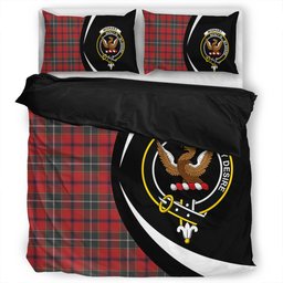 ScotsTee Shop Scottish Wishart Dress Weathered Clan Badge Tartan Bedding Set Circle Style