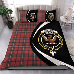 ScotsTee Shop Scottish Wishart Dress Weathered Clan Badge Tartan Bedding Set Circle Style