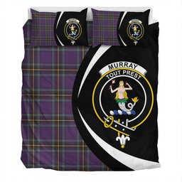 ScotsTee Shop Scottish Murray of Elibank Weathered Clan Badge Tartan Bedding Set Circle Style
