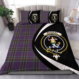 ScotsTee Shop Scottish Murray of Elibank Weathered Clan Badge Tartan Bedding Set Circle Style