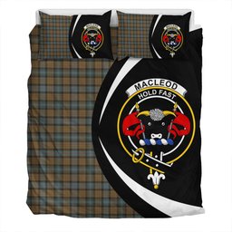 ScotsTee Shop Scottish MacLeod of Skye Weathered Clan Badge Tartan Bedding Set Circle Style