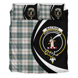 ScotsTee Shop Scottish MacRae of Conchra Weathered Clan Badge Tartan Bedding Set Circle Style