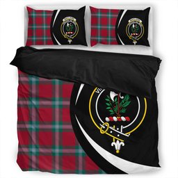 ScotsTee Shop Scottish MacLaine of LochBuie (Cockburn) (MacLaine of LochBuie) Modern Clan Badge Tartan Bedding Set Circle Style