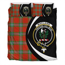 ScotsTee Shop Scottish MacLaine of LochBuie (Cockburn) (MacLaine of LochBuie) Ancient Clan Badge Tartan Bedding Set Circle Style
