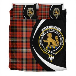 ScotsTee Shop Scottish MacPherson of Cluny Red Ancient Clan Badge Tartan Bedding Set Circle Style