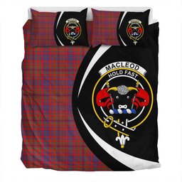 ScotsTee Shop Scottish MacLeod of Tullibardine (Red MacLeod) Modern Clan Badge Tartan Bedding Set Circle Style