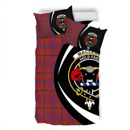 ScotsTee Shop Scottish MacLeod of Tullibardine (Red MacLeod) Modern Clan Badge Tartan Bedding Set Circle Style