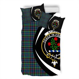 ScotsTee Shop Scottish Stinson (Stephenson Stevenson) Modern Clan Badge Tartan Bedding Set Circle Style