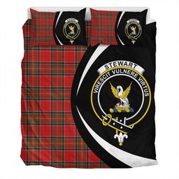 ScotsTee Shop Scottish Stewart of Galloway Modern Clan Badge Tartan Bedding Set Circle Style