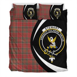 ScotsTee Shop Scottish Stewart of Galloway Weathered Clan Badge Tartan Bedding Set Circle Style