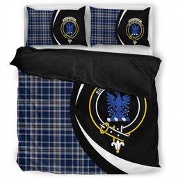 ScotsTee Shop Scottish Ochterlony (Auchterlony) Modern Clan Badge Tartan Bedding Set Circle Style