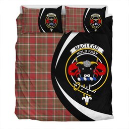 ScotsTee Shop Scottish MacLeod of Gesto Weathered Clan Badge Tartan Bedding Set Circle Style