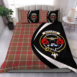 ScotsTee Shop Scottish MacLeod of Gesto Weathered Clan Badge Tartan Bedding Set Circle Style
