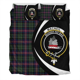 ScotsTee Shop Scottish MacNeil of Colonsay (MacNeil of Barra of Colonsay) (Highland Society of London) Modern Clan Badge Tartan Bedding Set Circle Style