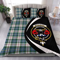 ScotsTee Shop Scottish MacLeod of California Ancient Clan Badge Tartan Bedding Set Circle Style