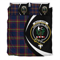 ScotsTee Shop Scottish MacLaine of LochBuie Hunting (MacLaine) Modern Clan Badge Tartan Bedding Set Circle Style