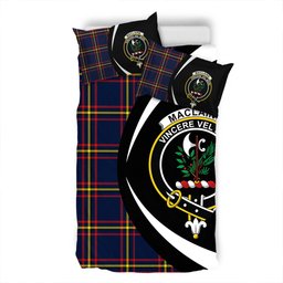 ScotsTee Shop Scottish MacLaine of LochBuie Hunting (MacLaine) Modern Clan Badge Tartan Bedding Set Circle Style