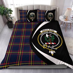 ScotsTee Shop Scottish MacLaine of LochBuie Hunting (MacLaine) Modern Clan Badge Tartan Bedding Set Circle Style