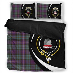 ScotsTee Shop Scottish MacNeil of Barra Old (MacNeill Old) Weathered Clan Badge Tartan Bedding Set Circle Style
