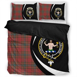 ScotsTee Shop Scottish Murray of Atholl Red Dress (Murray of Atholl; Red Dress) Weathered Clan Badge Tartan Bedding Set Circle Style