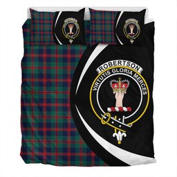 ScotsTee Shop Scottish Robertson of Struan Modern Clan Badge Tartan Bedding Set Circle Style
