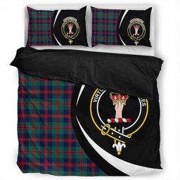 ScotsTee Shop Scottish Robertson of Struan Modern Clan Badge Tartan Bedding Set Circle Style
