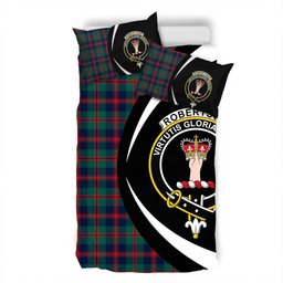 ScotsTee Shop Scottish Robertson of Struan Modern Clan Badge Tartan Bedding Set Circle Style