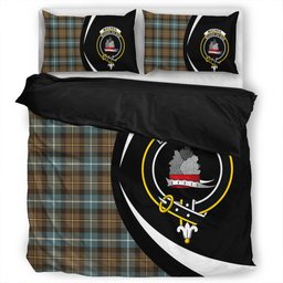 ScotsTee Shop Scottish MacNeil of Barra (MacNeil MacNeill) Weathered Clan Badge Tartan Bedding Set Circle Style