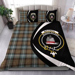 ScotsTee Shop Scottish MacNeil of Barra (MacNeil MacNeill) Weathered Clan Badge Tartan Bedding Set Circle Style