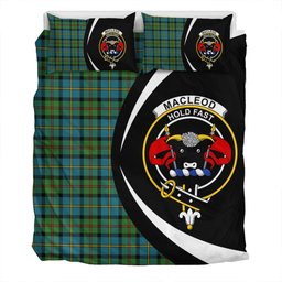 ScotsTee Shop Scottish MacLeod of Harris (MacLeod Hunting) Ancient Clan Badge Tartan Bedding Set Circle Style