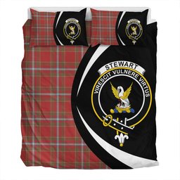 ScotsTee Shop Scottish Stewart of Fingask Weathered Clan Badge Tartan Bedding Set Circle Style