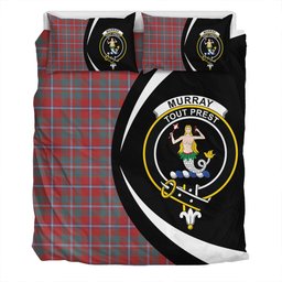 ScotsTee Shop Scottish Murray of Abercairney Portrait (Murray of Abercairney; Portrait) Weathered Clan Badge Tartan Bedding Set Circle Style