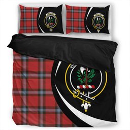 ScotsTee Shop Scottish MacLaine of LochBuie (Cockburn) (MacLaine of LochBuie) Weathered Clan Badge Tartan Bedding Set Circle Style
